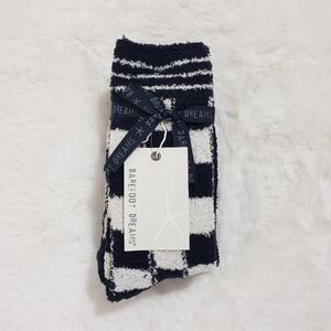 Barefoot Dreams Socks Indigo Multi CozyChic Checks & Stripes Cottagecore Gift